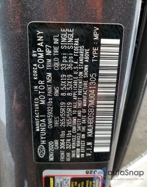 2021 Genesis Gv80 Base from USA, damaged, VIN KMUHBDSB7MU041305